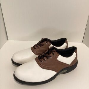 Brown and white leather saddle shoe Golf America golf shoes NWT- men’s 10.5